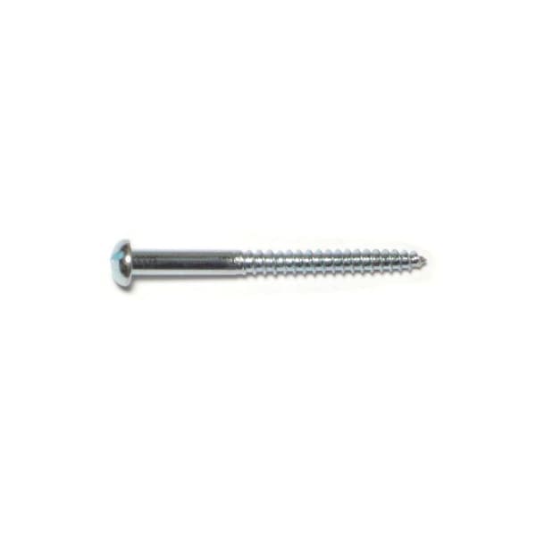 Midwest Fastener Wood Screw, #8, 2 in, Zinc Plated Steel Round Head Slotted Drive, 25 PK 61687 - main